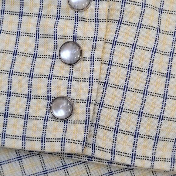 Vintage Ely-Cattleman Pearl Snap Button Shirt XL 23x32 Plaid - Picture 9 of 11